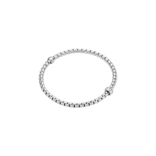 Fope 18K White Gold 0.12Ctw Rhombus-Set Diamonds Flex'It Bracelet Size Medium (17Cm)  6.69