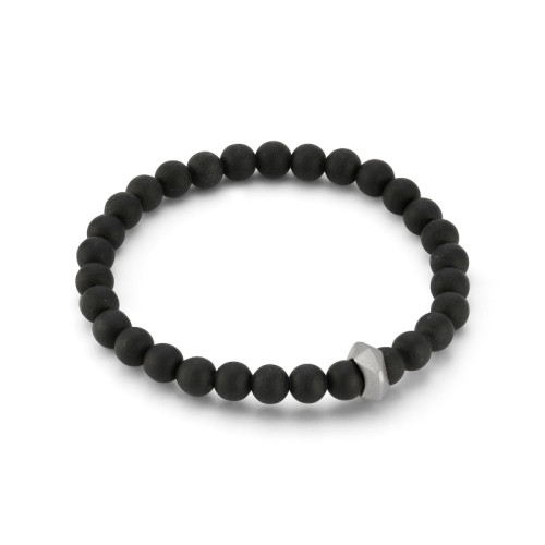 Walters Faith Matte Sterling Silver Onyx Sydney Origami Beaded Bracelet
