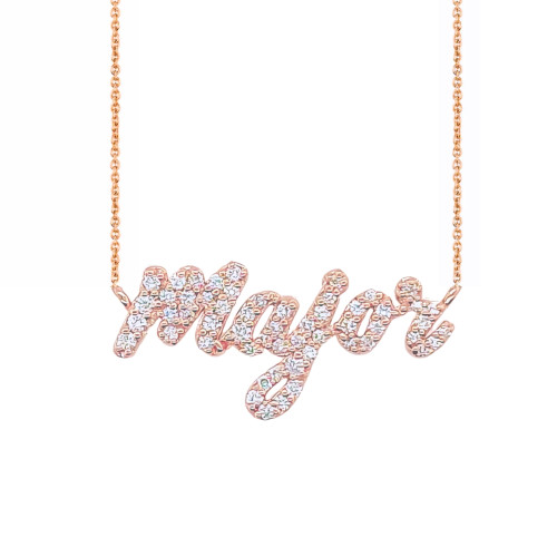 Pave Diamond Script Necklace