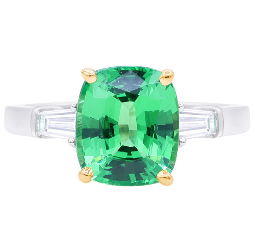 Oscar Heyman Platinum, Tsavorite and Diamond Ring