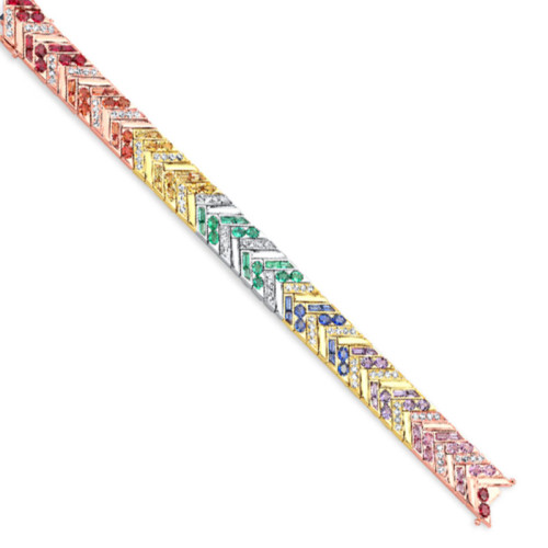 Robert Procup 18kt Rose Gold Multi Colored Sapphire Chevron Bracelet