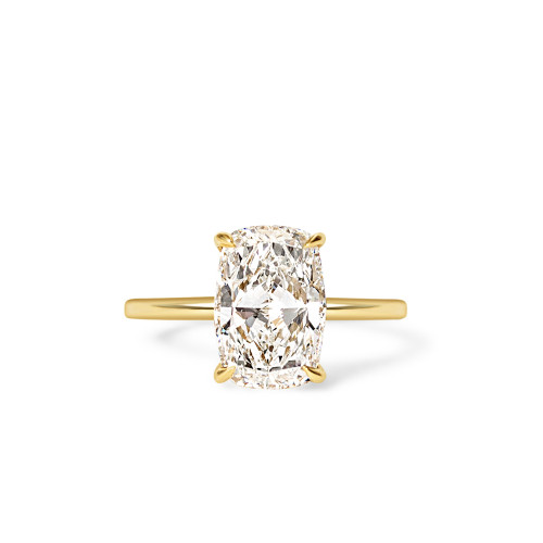 Korman Signature 18k Yellow Gold 3.04CTW Elongated Cushion Diamond Engagement Ring