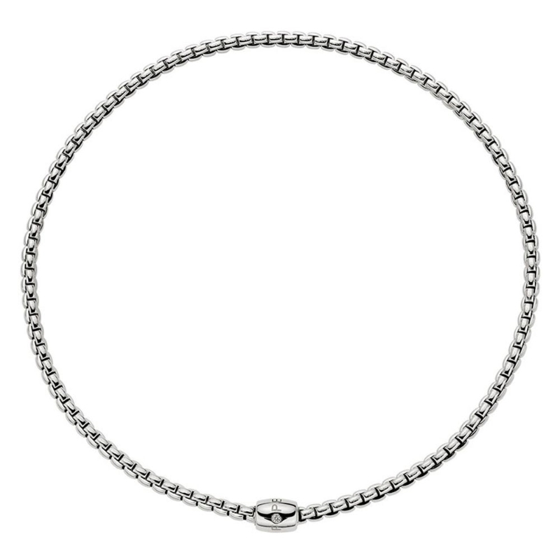 Fope 18K White Gold 0.01Ct Round Diamond Flex