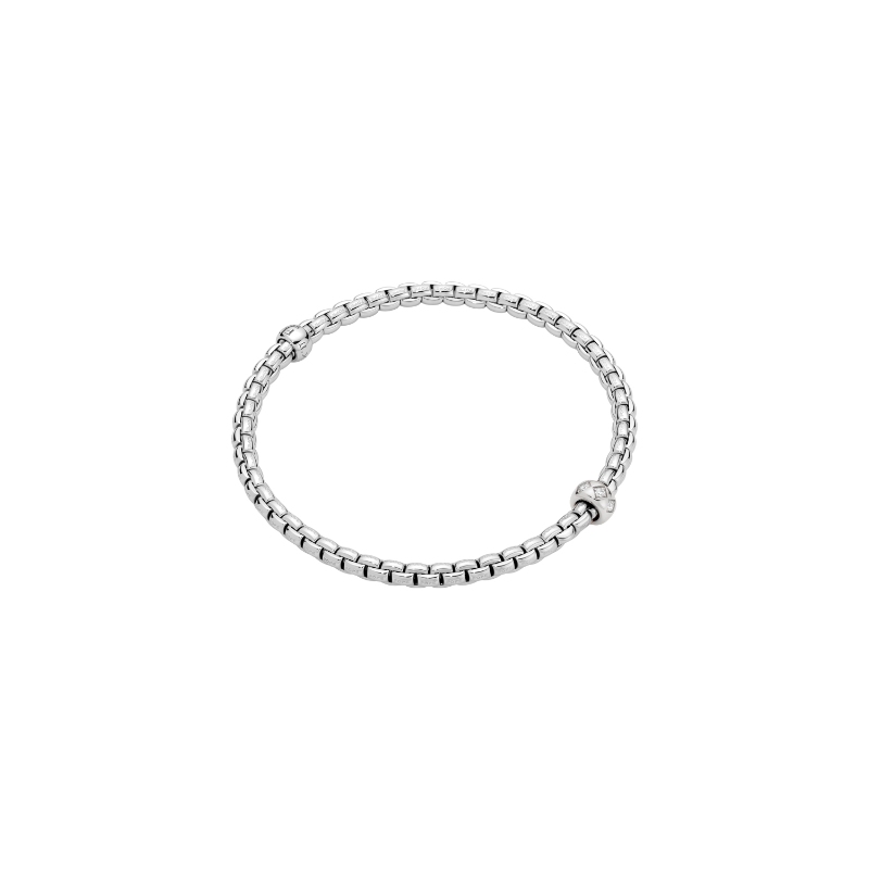 Fope 18K White Gold 0.12Ctw Rhombus-Set Diamonds Flex