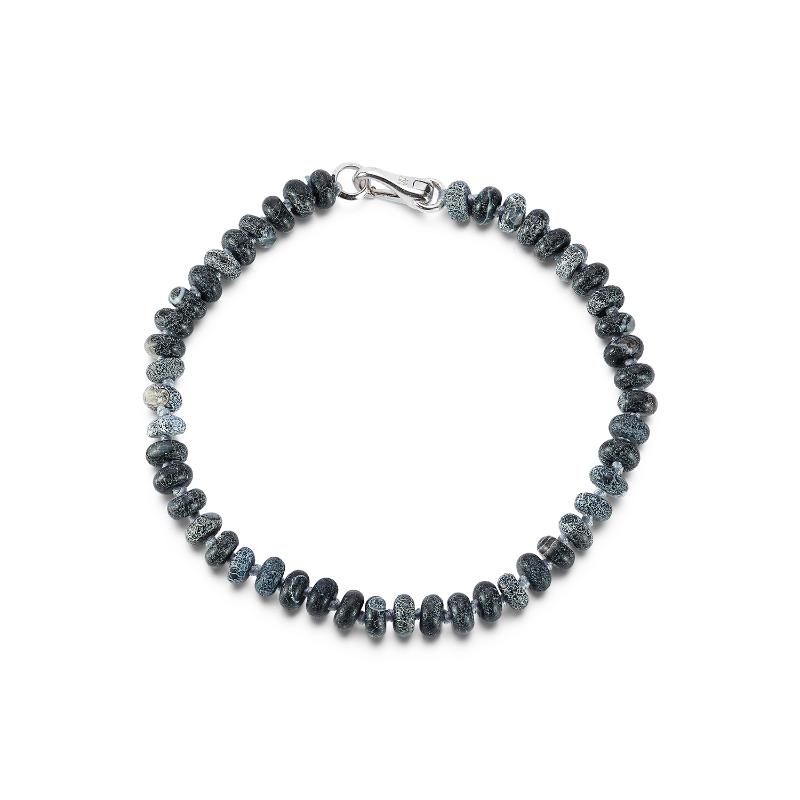 Walters Faith Garnett Sterling Silver And 6Mm Agate Bead Bracelet With Clasp