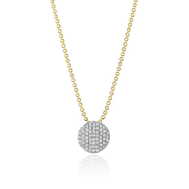 Phillips House 14K Yellow Gold 0.27Ctw 56 Round Diamond Mini Infinity 10Mm Necklace